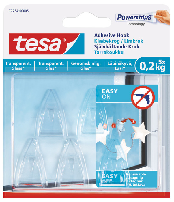 Tesa klæbekrog til glas 0,2 kg - 5 stk.